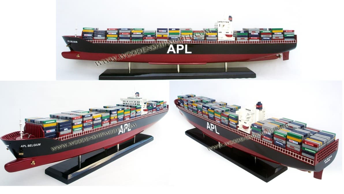 WOODEN APL MODEL CONTAINER SHIP